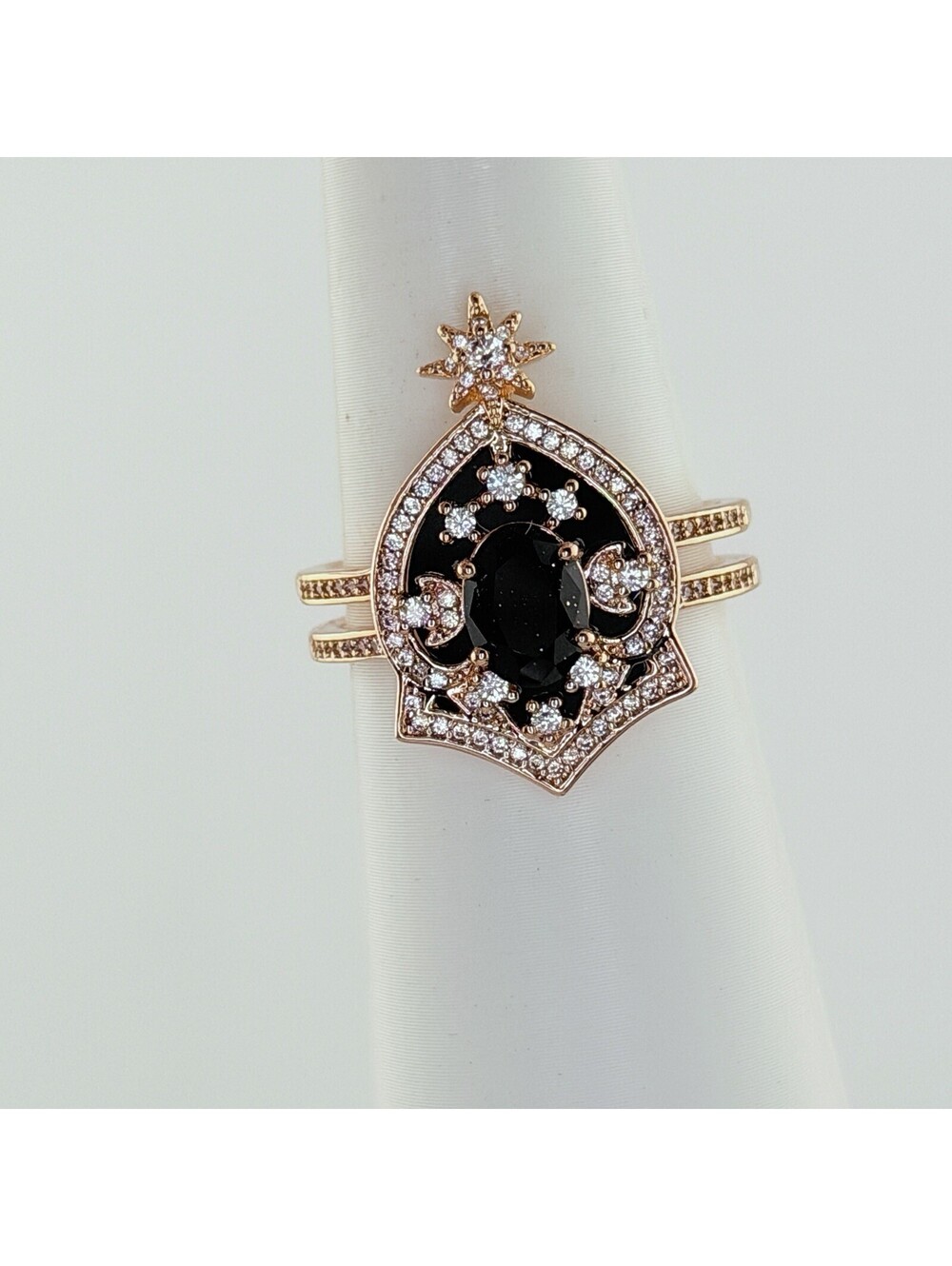 Bomb Party Obsidia Sz 10 “Wear The Crest” Onyx Sandstone on Rose Gold